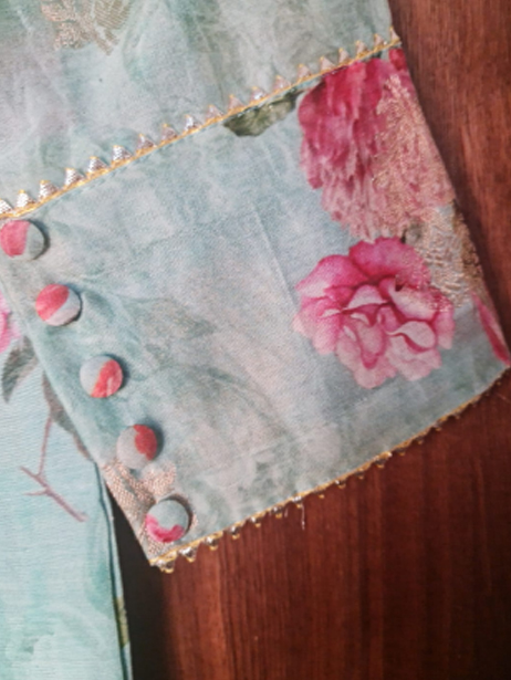 New stylish Cotton Printext with samosa cut Lace Pant
