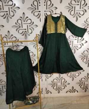 Ready to wear Pure Modal Silk(mbr) Anarkali kurta with kalidaar pallazo